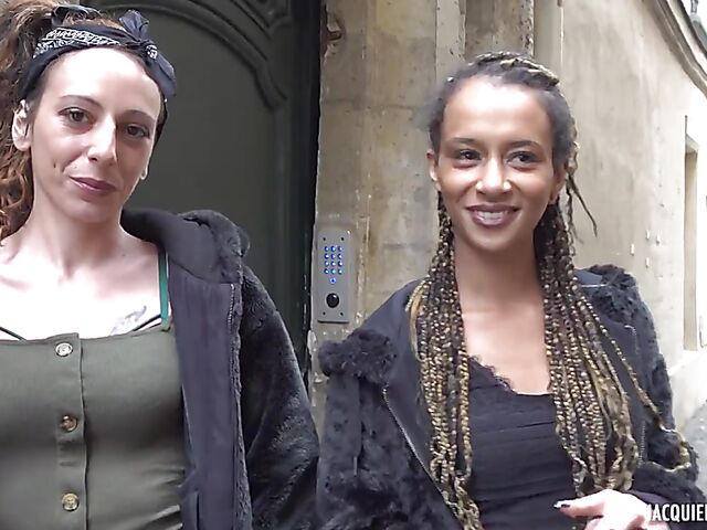 Another French threesome with skinny sluts Jada and Jenna