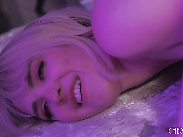 Ebony Cecilia Lion and white girl Lilly Bell in lesbian interracial porn