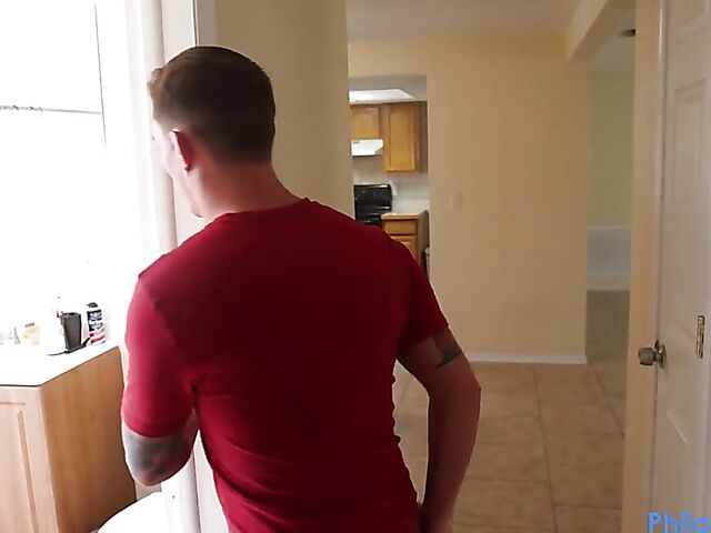 Sneaky bathroom sex with big breasted Nadia White