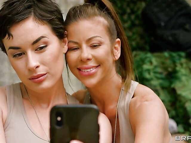 Military lesbian milfs Alexis Fawx and Olive Glass get sweaty