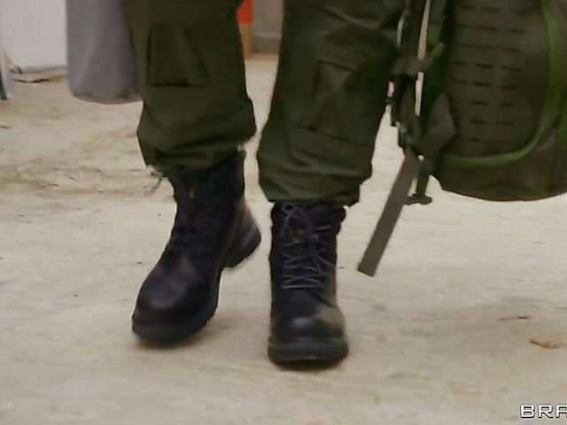 Military lesbian milfs Alexis Fawx and Olive Glass get sweaty