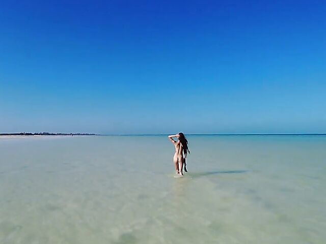 Beach solo with beautiful Asian babe Irene Rouse