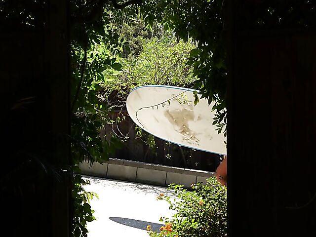 Exotic bikini babe Hanna Le gets nude in the garden