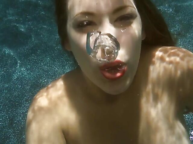 Underwater sex and blowjob with beautiful Kimber Lee