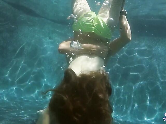 Underwater sex and blowjob with beautiful Kimber Lee