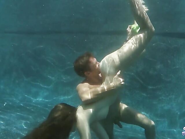 Underwater sex and blowjob with beautiful Kimber Lee