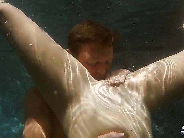 Underwater sex and blowjob with beautiful Kimber Lee