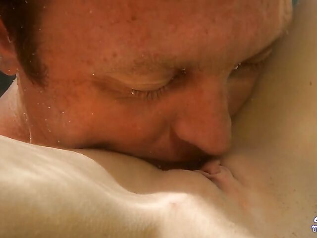 Underwater sex and blowjob with beautiful Kimber Lee