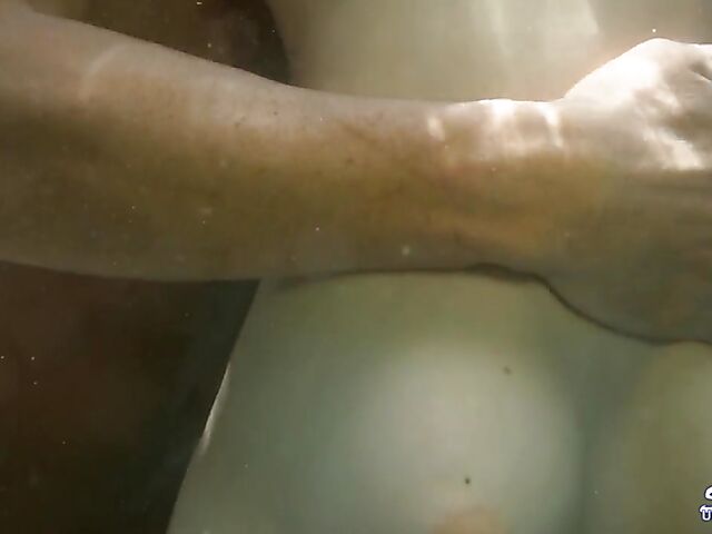 Underwater sex and blowjob with beautiful Kimber Lee