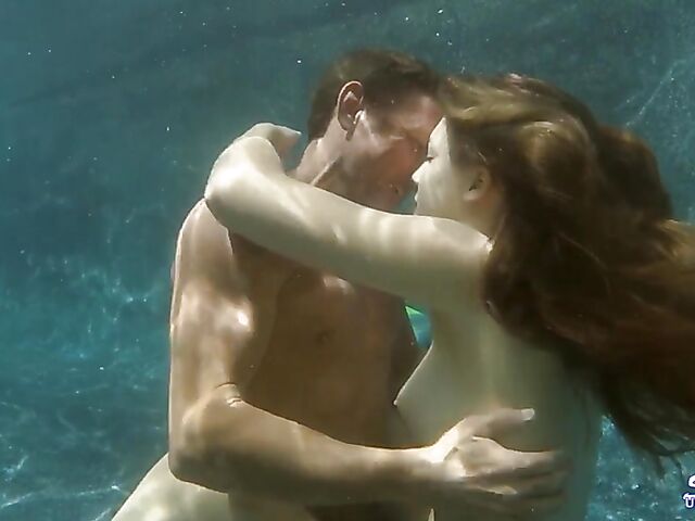 Underwater sex and blowjob with beautiful Kimber Lee