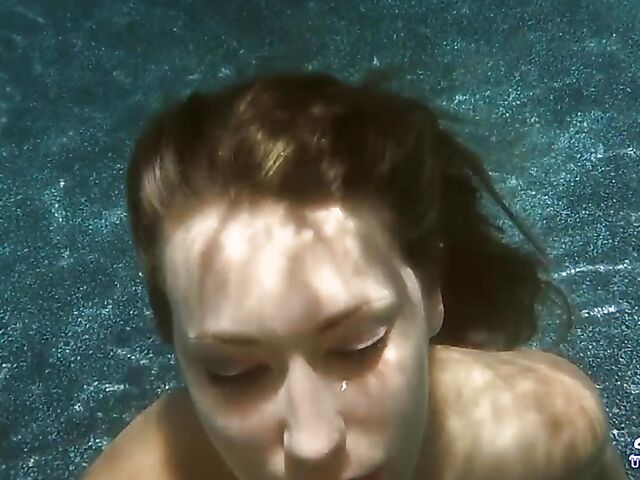 Underwater sex and blowjob with beautiful Kimber Lee
