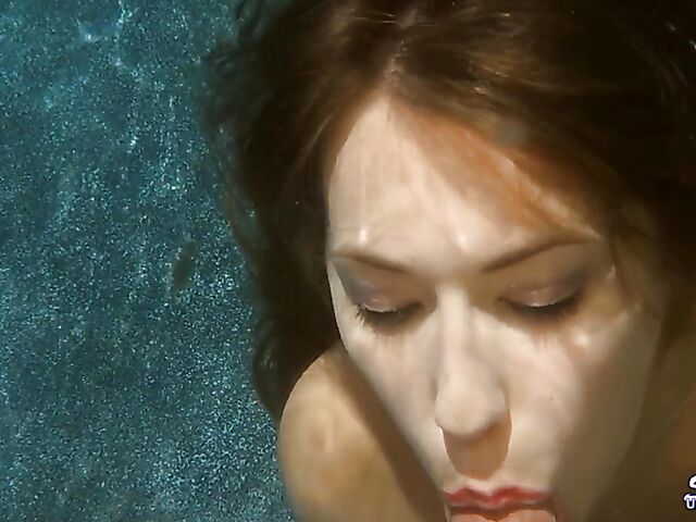 Underwater sex and blowjob with beautiful Kimber Lee