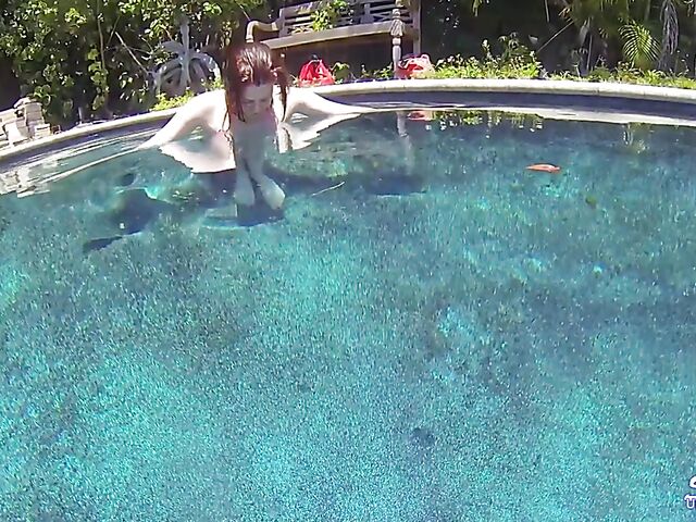 Emma Evins - Redheaded bikini babe's underwater training