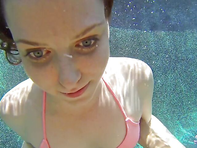 Emma Evins - Redheaded bikini babe's underwater training