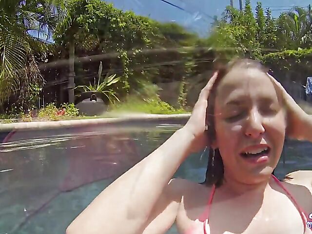 Emma Evins - Redheaded bikini babe's underwater training