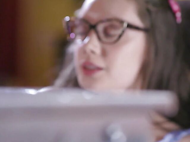 Lesbian threesome after dinner with Aidra Fox, Charlotte Stokely and Elena Koshka