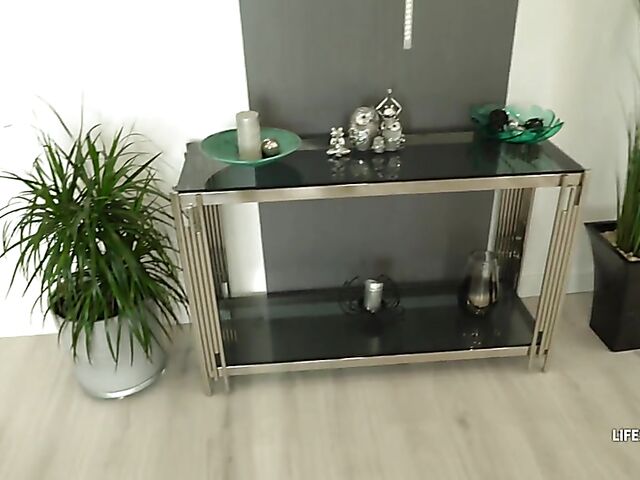 Interracial POV anal threesome with big-eyed Silvia Dellai