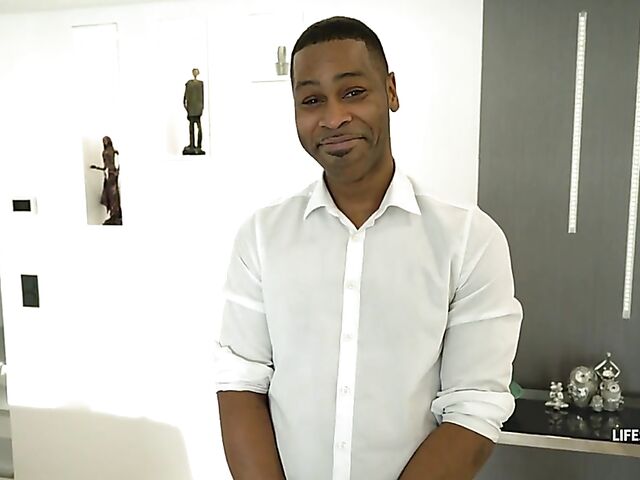 Interracial POV anal threesome with big-eyed Silvia Dellai