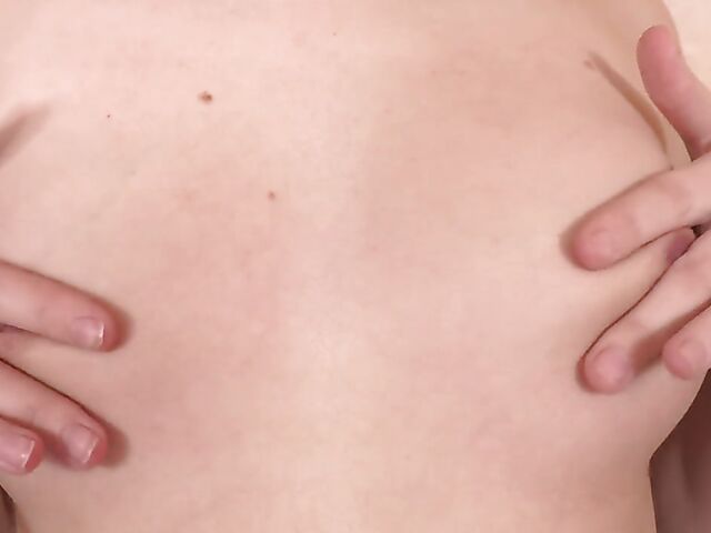 Steff's big pink dildo orgasm in black stockings