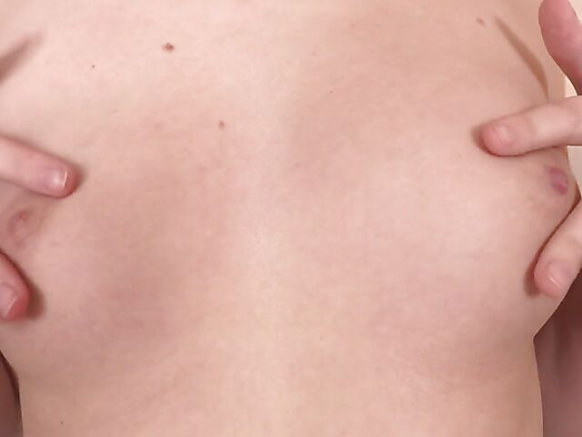 Steff's big pink dildo orgasm in black stockings