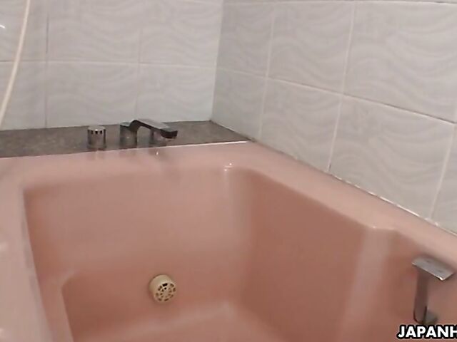 Shy Japanese maid Yuri Sato cleaning naked and getting nailed