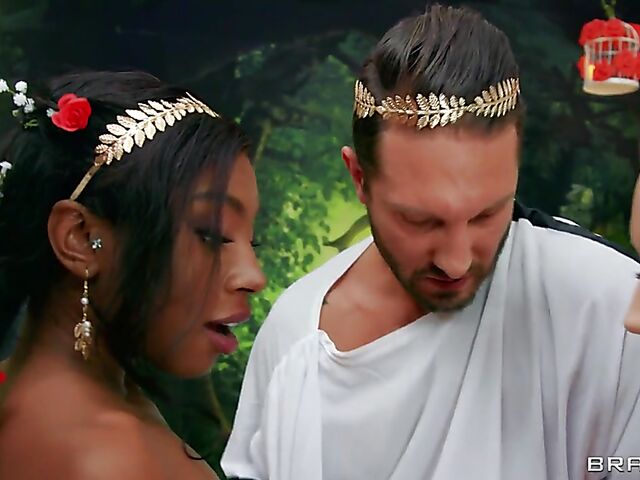 Mythological interracial FFM three-way with Amari Anne and Emma Starletto