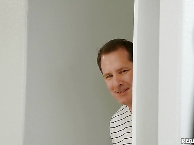 Unfaithful blonde with big natural boobs Kendra Sunderland gets an old same cock to fuck