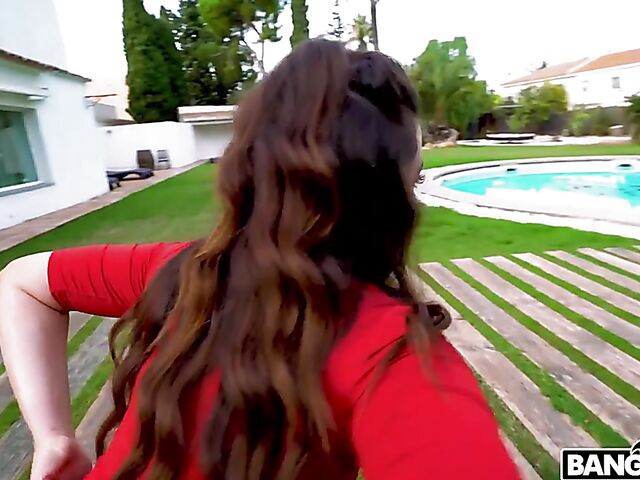 Outdoor big booty action with amazing Ariana Van X