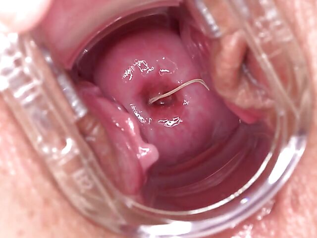 Trisha uses a speculum to let you look inside pussy and vibrates her clit