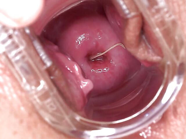 Trisha uses a speculum to let you look inside pussy and vibrates her clit