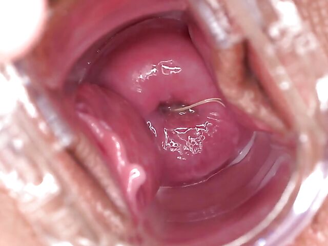 Trisha uses a speculum to let you look inside pussy and vibrates her clit