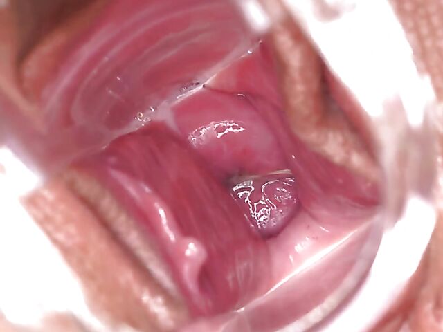 Trisha uses a speculum to let you look inside pussy and vibrates her clit