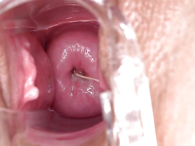 Trisha uses a speculum to let you look inside pussy and vibrates her clit