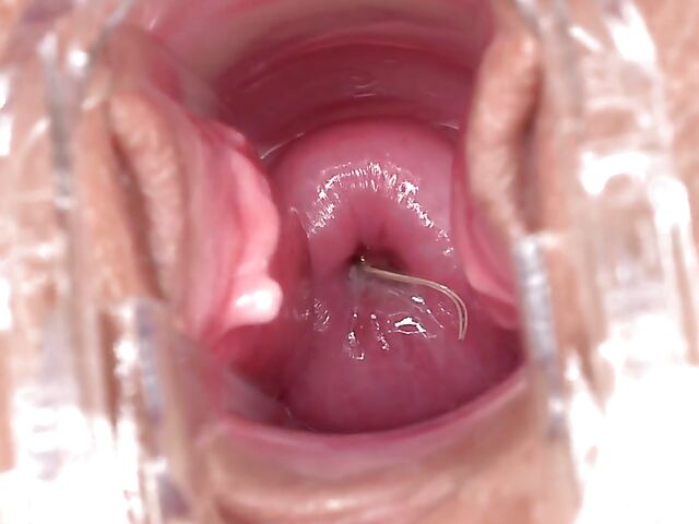 Trisha uses a speculum to let you look inside pussy and vibrates her clit