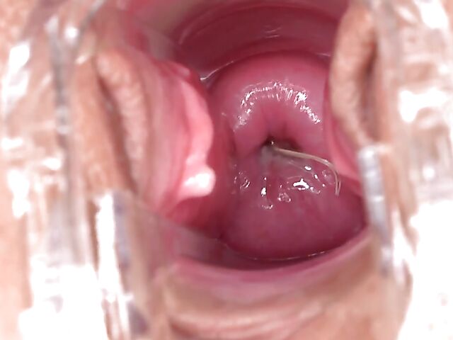 Trisha uses a speculum to let you look inside pussy and vibrates her clit