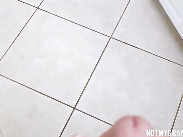 Dirty old man pretends to be blind and spies on Ava Madison in the shower to fuck her wet snatch afterward