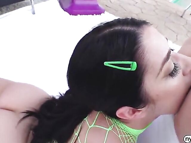 Cute brunette nympho Alex Coal gets down and dirty