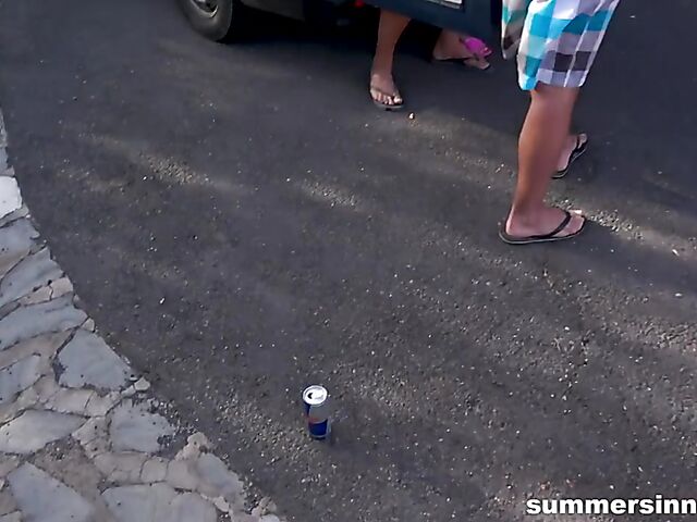 Nude car wash and POV blowjobs with hot euro babes