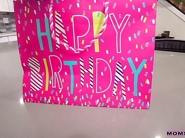 Birthday POV fun with pierced nipple blonde Jordan Maxx