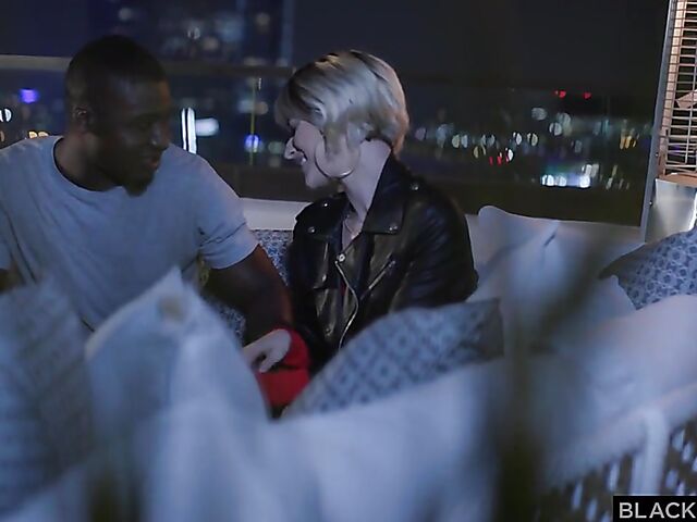 Blacked blonde Jessie Saint loves it interracial in the midnight