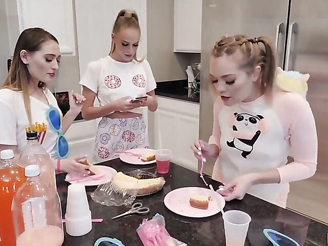 Three girls one guy slumber party with Sera Ryder, Katie Kush and Emma Hix