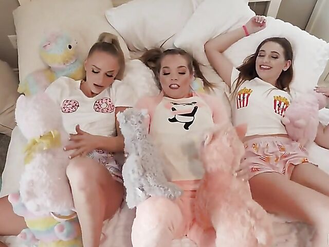 Three girls one guy slumber party with Sera Ryder, Katie Kush and Emma Hix