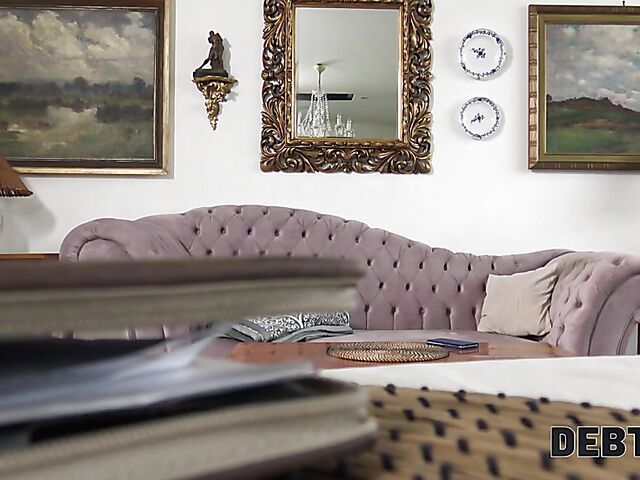 Czech blonde Victoria Pure pays off her debt with sex