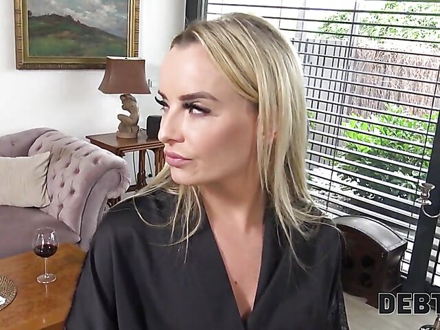 Czech blonde Victoria Pure pays off her debt with sex