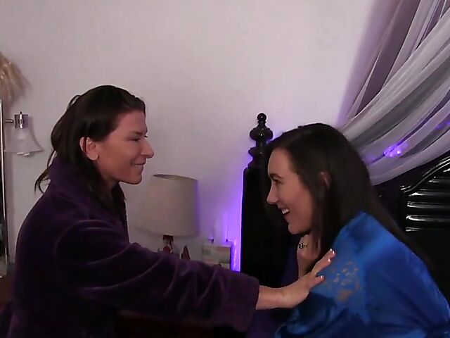 Lesbian Sinn Sage strapon session with Ariel X
