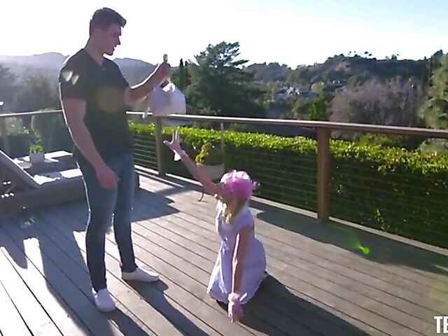 Leg behind head fuck with extra small blonde Coco Lovelock