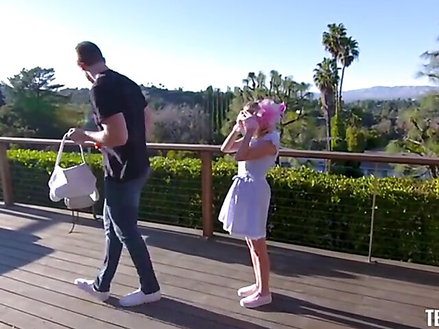 Leg behind head fuck with extra small blonde Coco Lovelock