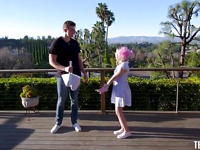 Leg behind head fuck with extra small blonde Coco Lovelock