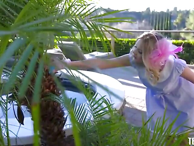 Leg behind head fuck with extra small blonde Coco Lovelock