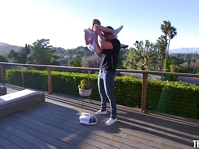 Leg behind head fuck with extra small blonde Coco Lovelock